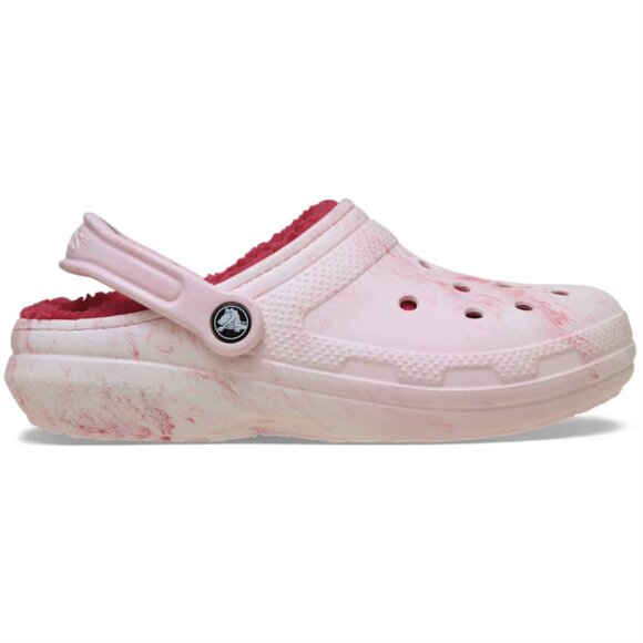 NEW Crocs Sizes 6-10 Women's Classic Lined Watercolor Marbled Clog - Powder Pink - Picture 3 of 6
